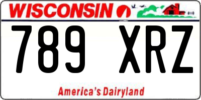WI license plate 789XRZ