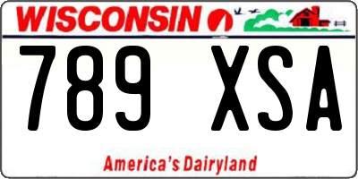 WI license plate 789XSA