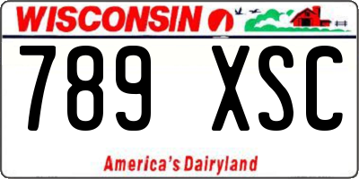 WI license plate 789XSC