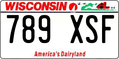 WI license plate 789XSF