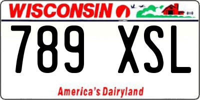 WI license plate 789XSL