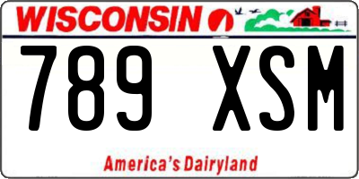 WI license plate 789XSM
