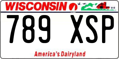 WI license plate 789XSP