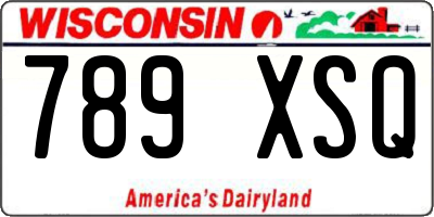 WI license plate 789XSQ