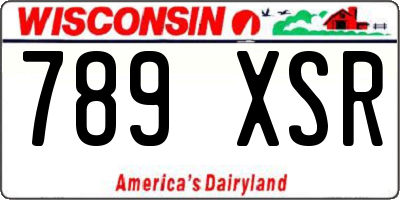 WI license plate 789XSR