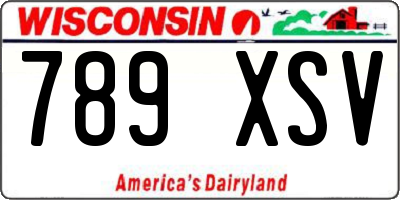 WI license plate 789XSV