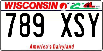 WI license plate 789XSY