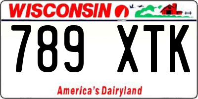 WI license plate 789XTK
