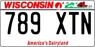 WI license plate 789XTN
