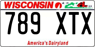 WI license plate 789XTX