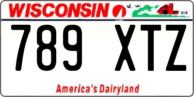 WI license plate 789XTZ
