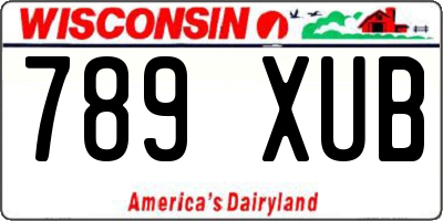WI license plate 789XUB