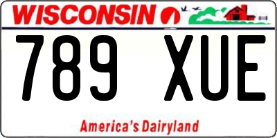 WI license plate 789XUE