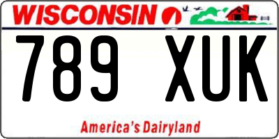 WI license plate 789XUK