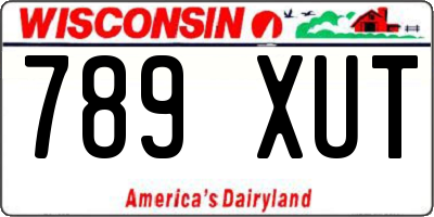 WI license plate 789XUT