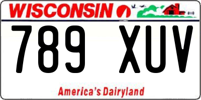 WI license plate 789XUV