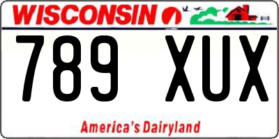 WI license plate 789XUX