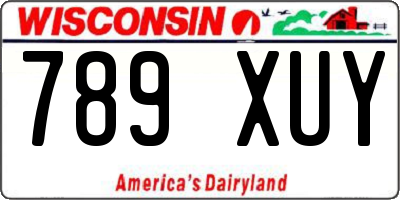 WI license plate 789XUY