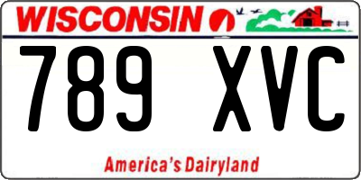 WI license plate 789XVC