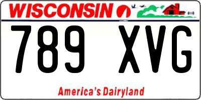 WI license plate 789XVG