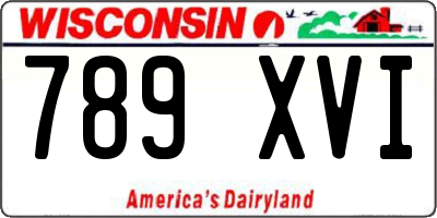 WI license plate 789XVI
