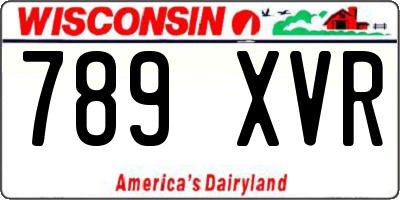 WI license plate 789XVR