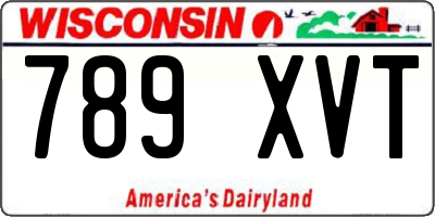 WI license plate 789XVT
