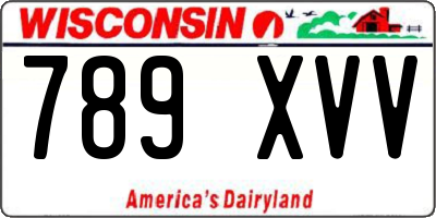 WI license plate 789XVV