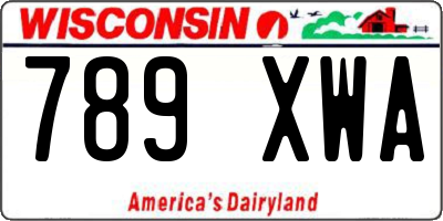 WI license plate 789XWA