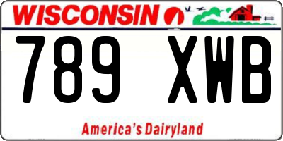 WI license plate 789XWB