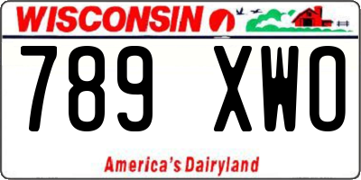 WI license plate 789XWO