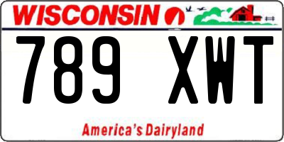 WI license plate 789XWT