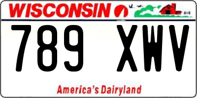WI license plate 789XWV