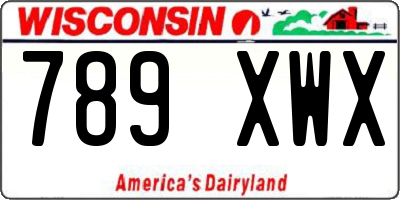 WI license plate 789XWX