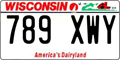 WI license plate 789XWY