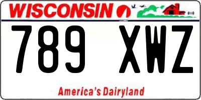 WI license plate 789XWZ