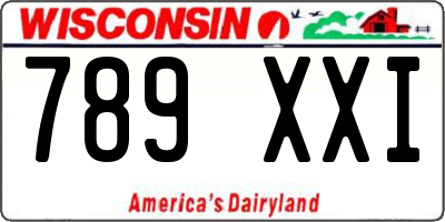 WI license plate 789XXI