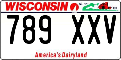 WI license plate 789XXV