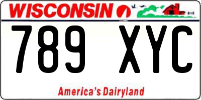 WI license plate 789XYC