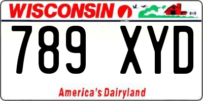 WI license plate 789XYD