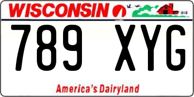 WI license plate 789XYG