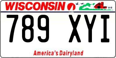 WI license plate 789XYI