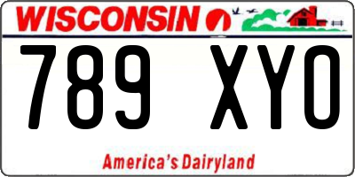 WI license plate 789XYO