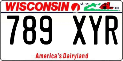 WI license plate 789XYR
