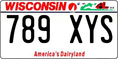 WI license plate 789XYS