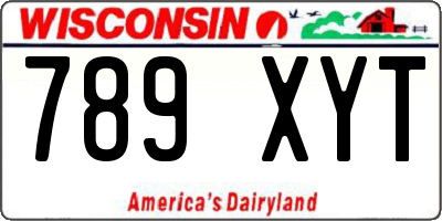 WI license plate 789XYT