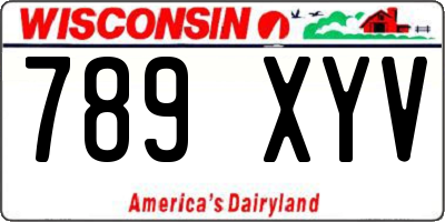 WI license plate 789XYV