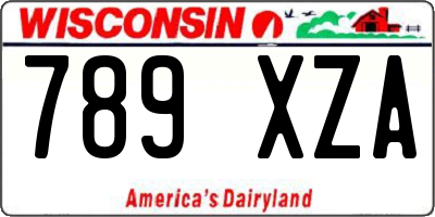 WI license plate 789XZA