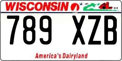 WI license plate 789XZB