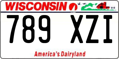 WI license plate 789XZI